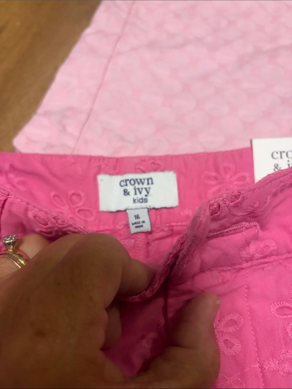 crown & ivy Scallop Hem Shorts Trio - Hot Pink, Light Pink & Black
